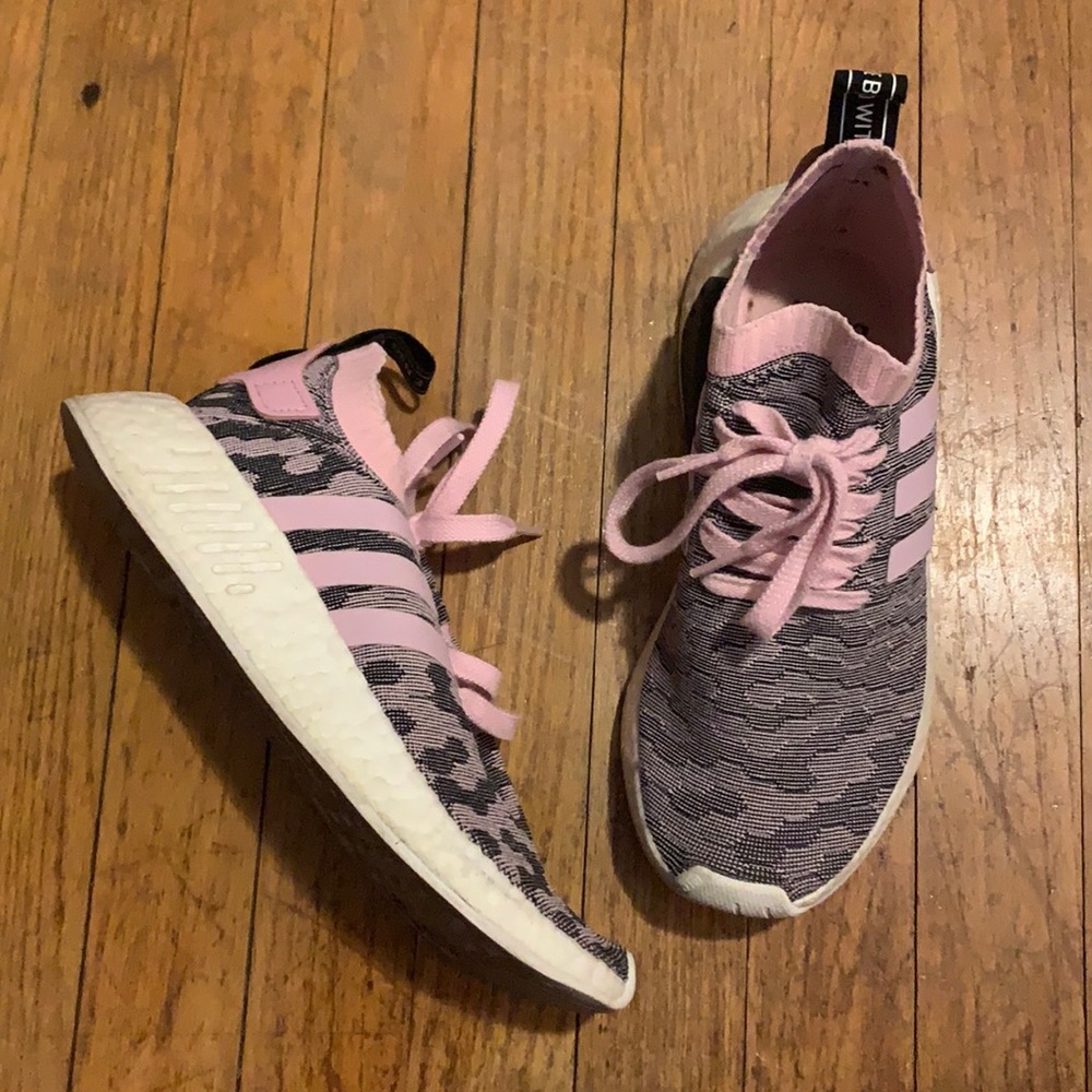 Pink and black ADIDAS NMD sneakers